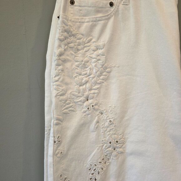 NWT Ralph Lauren Plus Size High Rise Cropped Eyelet Jeans Sz 18 Boho Preppy - Picture 7 of 7